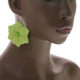 Mi Amore Flower Dangle-Earrings Green/Silver-Tone