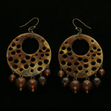 Mi Amore Flower Drop-Dangle-Earrings Brown/Bronze-Tone