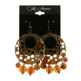 Mi Amore Flower Drop-Dangle-Earrings Brown/Bronze-Tone