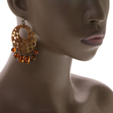 Mi Amore Flower Drop-Dangle-Earrings Brown/Bronze-Tone