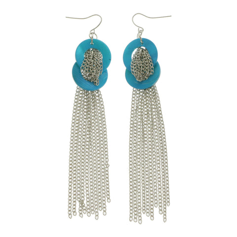 Mi Amore Tassel-Earrings Silver-Tone/Blue