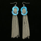 Mi Amore Tassel-Earrings Silver-Tone/Blue