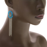 Mi Amore Tassel-Earrings Silver-Tone/Blue