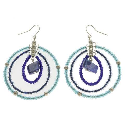 Mi Amore Drop-Dangle-Earrings Blue/Silver-Tone