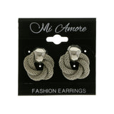 Mi Amore Post-Earrings Silver-Tone