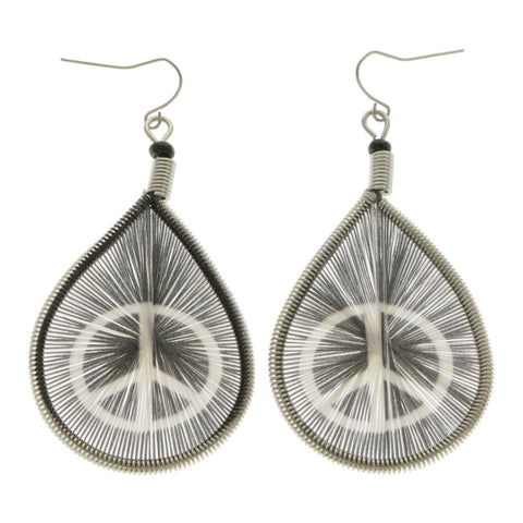 Mi Amore Peace Dangle-Earrings Silver-Tone/Black