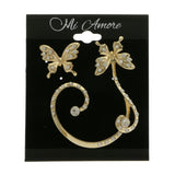 Mi Amore Butterfly Dangle-Earrings Gold-Tone