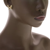 Mi Amore Butterfly Dangle-Earrings Gold-Tone