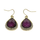 Mi Amore Dangle-Earrings Purple/Gold-Tone