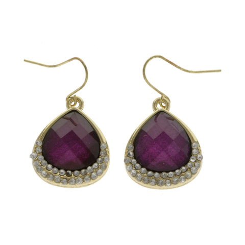 Mi Amore Dangle-Earrings Purple/Gold-Tone