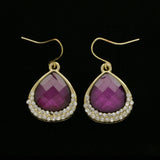 Mi Amore Dangle-Earrings Purple/Gold-Tone