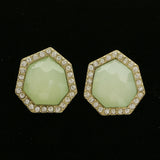 Mi Amore Post-Earrings Green/Gold-Tone
