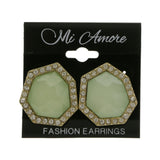 Mi Amore Post-Earrings Green/Gold-Tone