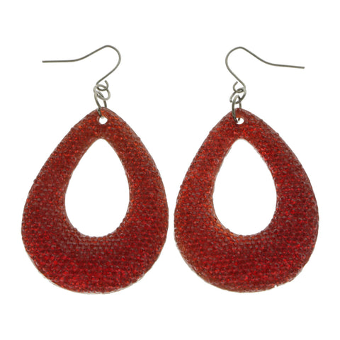 Mi Amore Dangle-Earrings Red/Silver-Tone