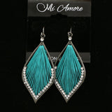 Mi Amore Floral Design Post-Earrings Silver-Tone/Green