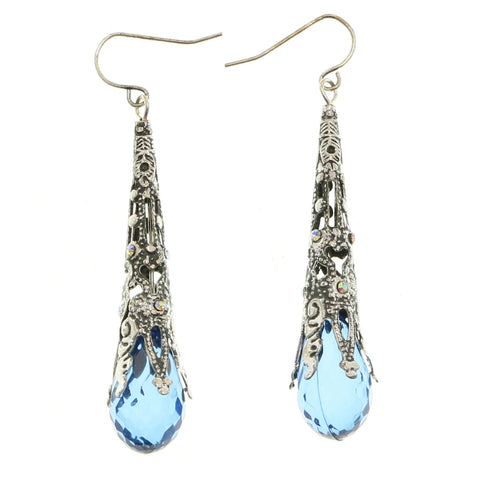 Mi Amore Dangle-Earrings Silver-Tone/Blue