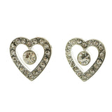 Mi Amore Heart Post-Earrings Silver-Tone