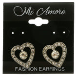 Mi Amore Heart Post-Earrings Silver-Tone
