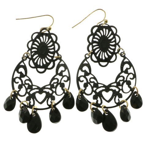 Mi Amore Dangle-Earrings Silver-Tone/Black