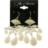 Mi Amore Dangle-Earrings Silver-Tone/White