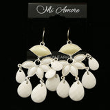 Mi Amore Dangle-Earrings Silver-Tone/White