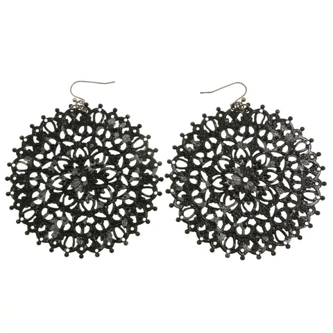 Mi Amore Dangle-Earrings Silver-Tone/Black
