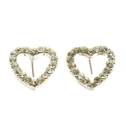 Mi Amore Heart Post-Earrings Silver-Tone