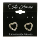 Mi Amore Heart Post-Earrings Silver-Tone