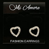 Mi Amore Heart Post-Earrings Silver-Tone