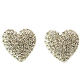 Mi Amore Heart Post-Earrings Silver-Tone