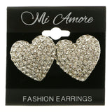 Mi Amore Heart Post-Earrings Silver-Tone