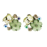 Mi Amore Post-Earrings Silver-Tone/Green