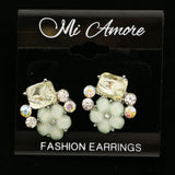 Mi Amore Post-Earrings Silver-Tone/Green