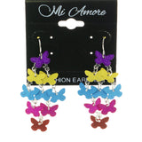 Mi Amore Butterflies Chandelier-Earrings Multicolor/Silver-Tone