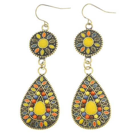 Mi Amore Drop-Dangle-Earrings Gold-Tone/Multicolor