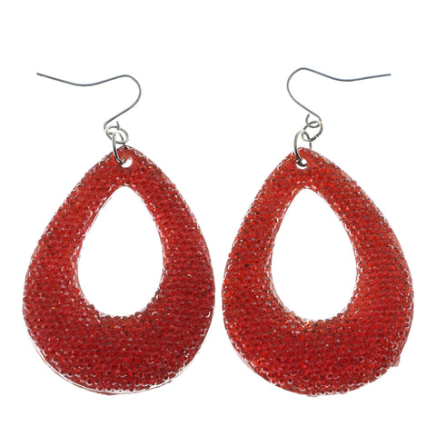 Mi Amore Dangle-Earrings Red/Silver-Tone