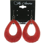 Mi Amore Dangle-Earrings Red/Silver-Tone