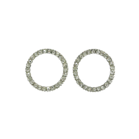 Mi Amore Crystal Accents Post-Earrings Silver-Tone