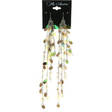 Mi Amore AB Finish Accents Chain Tassels Dangle-Earrings Silver & Copper-Tone