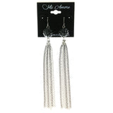 Mi Amore Long Drop-Dangle-Earrings Silver-Tone/Black