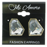 Mi Amore Reflective Post-Earrings Gold-Tone/Clear