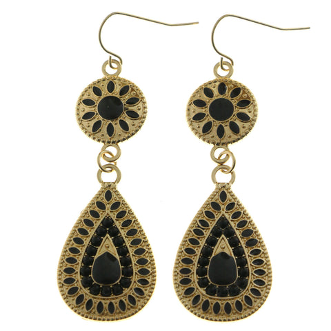 Mi Amore Drop-Dangle-Earrings Gold-Tone/Black
