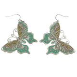 Mi Amore Butterfly Dangle-Earrings Silver-Tone/Multicolor