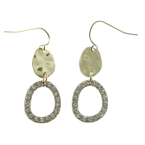 Mi Amore Crystal Accents Drop-Dangle-Earrings Silver-Tone