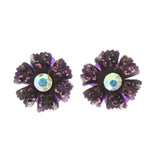 Mi Amore Flower Post-Earrings Purple/Multicolor