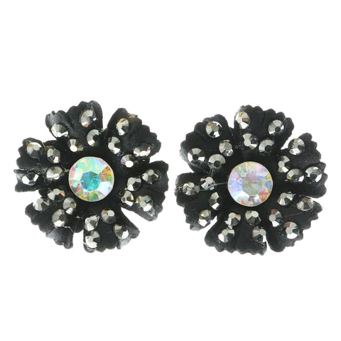 Mi Amore Flower Post-Earrings Black/Multicolor