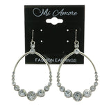 Mi Amore Crystal Accents Dangle-Earrings Silver-Tone