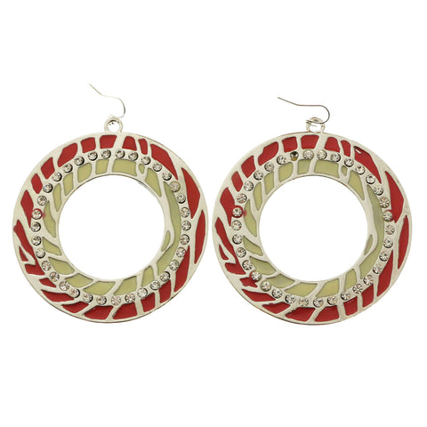 Mi Amore Dangle-Earrings Silver-Tone/Pink