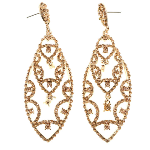 Mi Amore Dangle-Earrings Gold-Tone/Pink