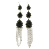Mi Amore Dangle-Earrings Silver-Tone/Black